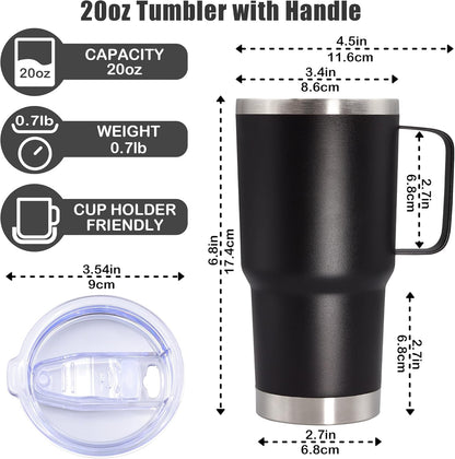 20 oz Tumbler with Handle, Coffee Tumblers with Lid Tavel Mug Navy 1P