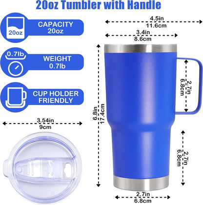 20 oz Tumbler with Handle, Coffee Tumblers with Lid Tavel Mug Navy 1P