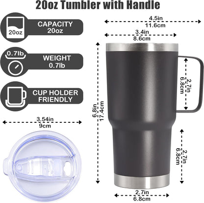 20 oz Tumbler with Handle, Coffee Tumblers with Lid Tavel Mug Navy 1P