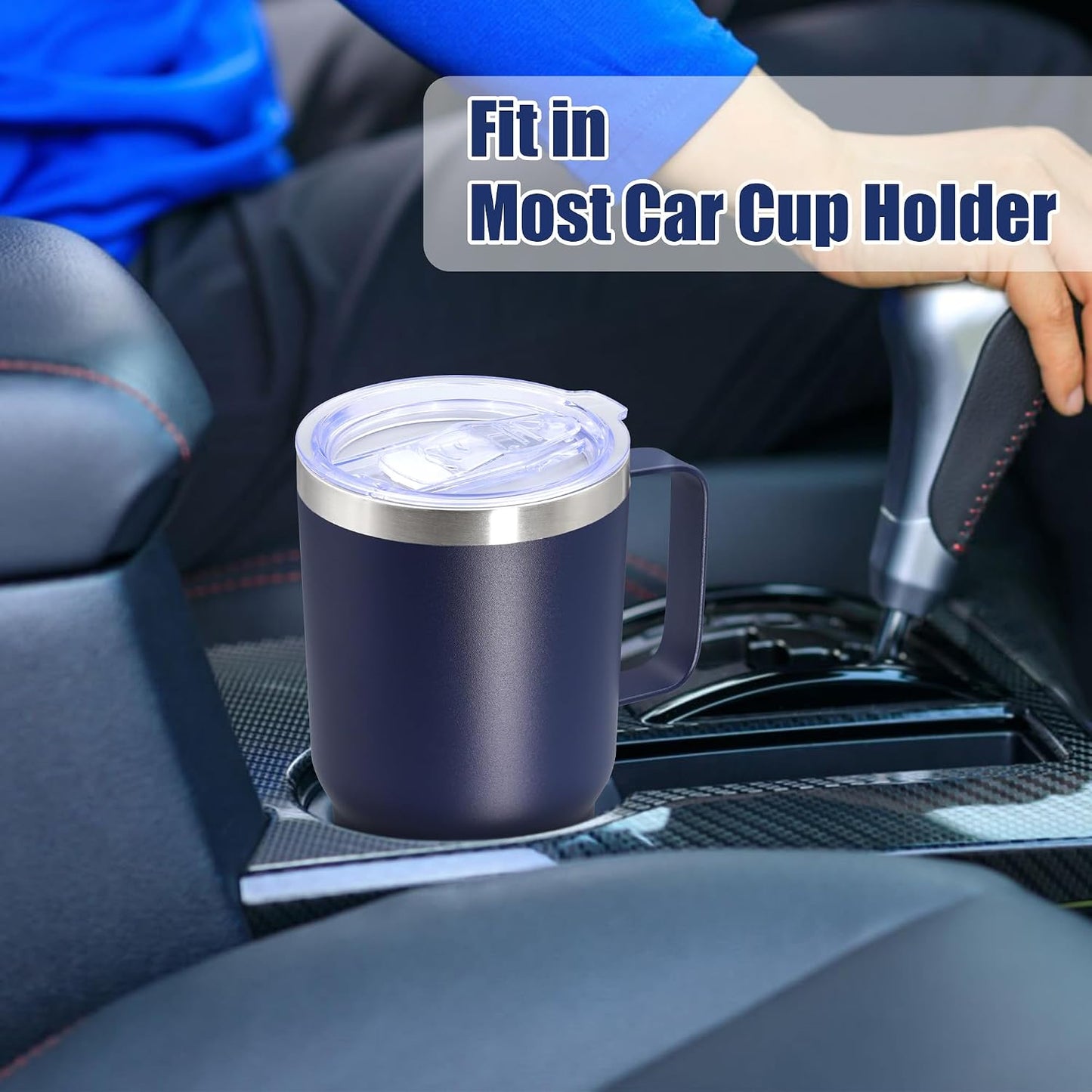 20 oz Tumbler with Handle, Coffee Tumblers with Lid Tavel Mug Navy 1P