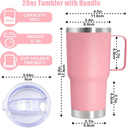 20 oz Tumbler with Handle, Coffee Tumblers with Lid Tavel Mug Navy 1P