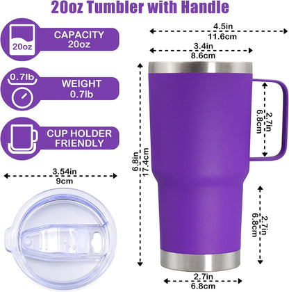 20 oz Tumbler with Handle, Coffee Tumblers with Lid Tavel Mug Navy 1P