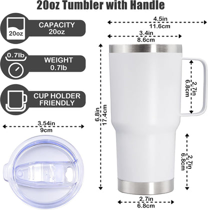 20 oz Tumbler with Handle, Coffee Tumblers with Lid Tavel Mug Navy 1P
