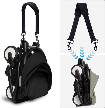 Stroller Straps for Babyzen Yoyo,Yoy2,Yoy3,Yoya,Yuyu,Zoe, Stroller Carry Strap for Parents, Airplane Travel,Outdoor,RV (Black)