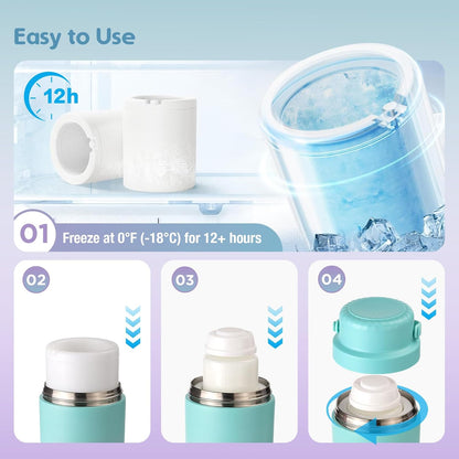 22oz Portable Breast Milk Cooler Bottle – Milk Cooler for Breastmilk, 24H+ Cooling, with 2 BPA-Free Bottles with Measurement Marks, Travel Essential for Outdoor Breastfeeding & Pumping