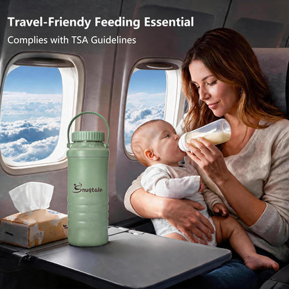 22oz Portable Breast Milk Cooler Bottle – Milk Cooler for Breastmilk, 24H+ Cooling, with 2 BPA-Free Bottles with Measurement Marks, Travel Essential for Outdoor Breastfeeding & Pumping