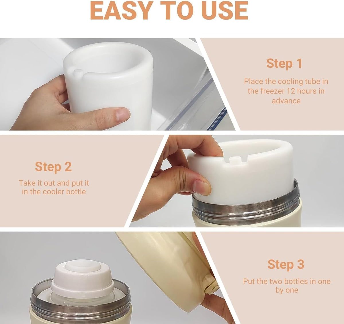 22oz Portable Breast Milk Cooler Bottle – Milk Cooler for Breastmilk, 24H+ Cooling, with 2 BPA-Free Bottles with Measurement Marks, Travel Essential for Outdoor Breastfeeding & Pumping