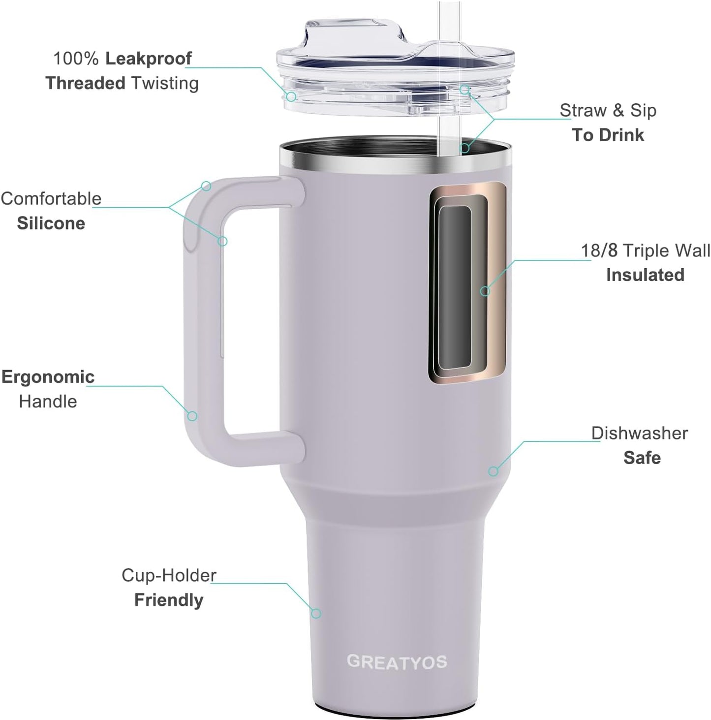 40 oz Tumbler with Handle and Straw Lid Insulated Tumblers Cups with Lids Straws Double Wall Vacuum Stainless Steel 40oz Tumbler Travel Mug Gifts for Men Women Him Her (Sakura)
