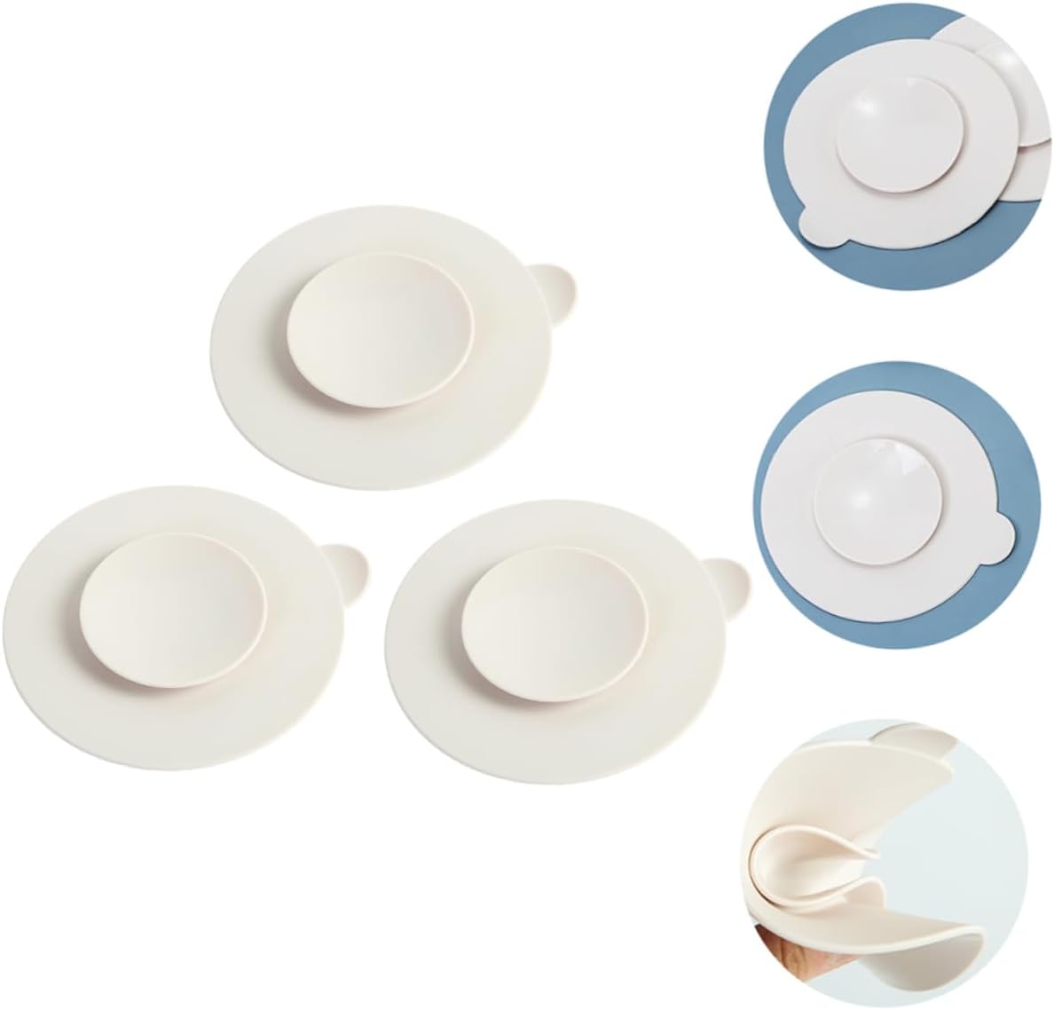 Baby Suction Bowl Pads 3Pcs Silicone Place Mats for Children