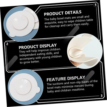 Baby Suction Bowl Pads 3Pcs Silicone Place Mats for Children