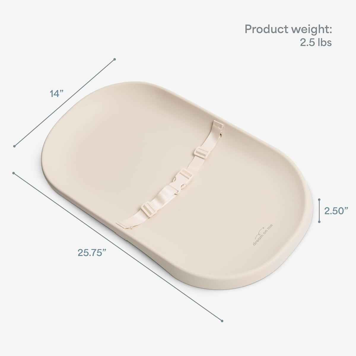 Lotti Love Baby Changing Pad, Waterproof, Contoured Design with Safety Strap, Soft Wipe-Clean Surface, Secure Nursery Changing Pad, Magnolia White