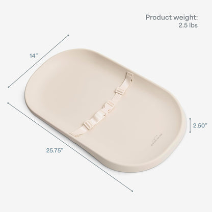 Lotti Love Baby Changing Pad, Waterproof, Contoured Design with Safety Strap, Soft Wipe-Clean Surface, Secure Nursery Changing Pad, Magnolia White