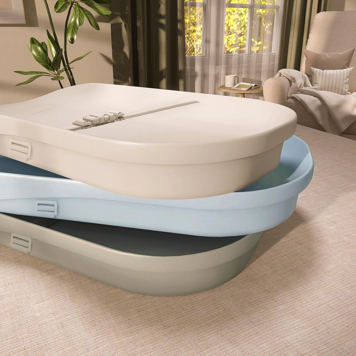 Lotti Love Baby Changing Pad, Waterproof, Contoured Design with Safety Strap, Soft Wipe-Clean Surface, Secure Nursery Changing Pad, Magnolia White