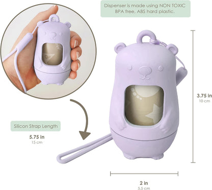 Disposable Diaper Bags Dispenser COMBO PACK | 105 VANILLA SCENTED Baby Poop Bags TOTAL | Dirty Diaper Trash Bags | Diaper Bags Disposable (VANILLA DREAM)