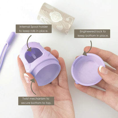 Disposable Diaper Bags Dispenser COMBO PACK | 105 VANILLA SCENTED Baby Poop Bags TOTAL | Dirty Diaper Trash Bags | Diaper Bags Disposable (VANILLA DREAM)