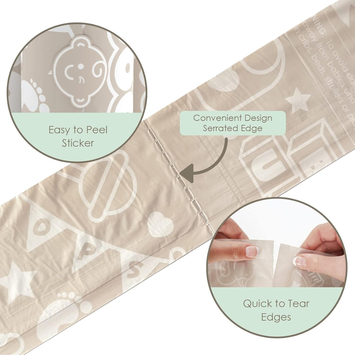 Disposable Diaper Bags Dispenser COMBO PACK | 105 VANILLA SCENTED Baby Poop Bags TOTAL | Dirty Diaper Trash Bags | Diaper Bags Disposable (VANILLA DREAM)