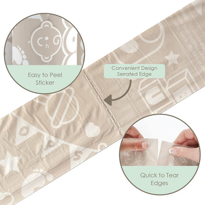 Disposable Diaper Bags Dispenser COMBO PACK | 105 VANILLA SCENTED Baby Poop Bags TOTAL | Dirty Diaper Trash Bags | Diaper Bags Disposable (VANILLA DREAM)