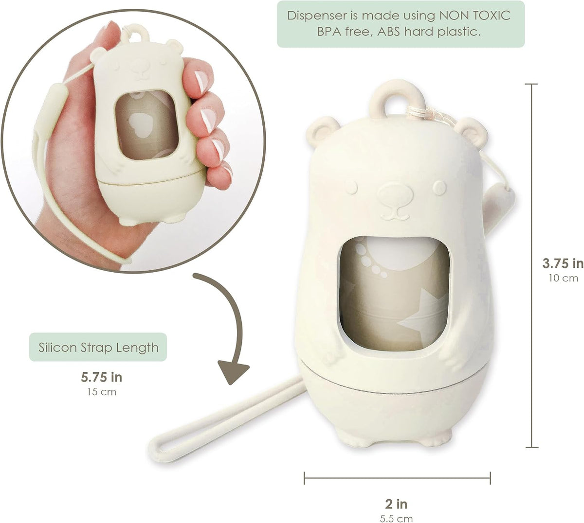 Disposable Diaper Bags Dispenser COMBO PACK | 105 VANILLA SCENTED Baby Poop Bags TOTAL | Dirty Diaper Trash Bags | Diaper Bags Disposable (VANILLA DREAM)