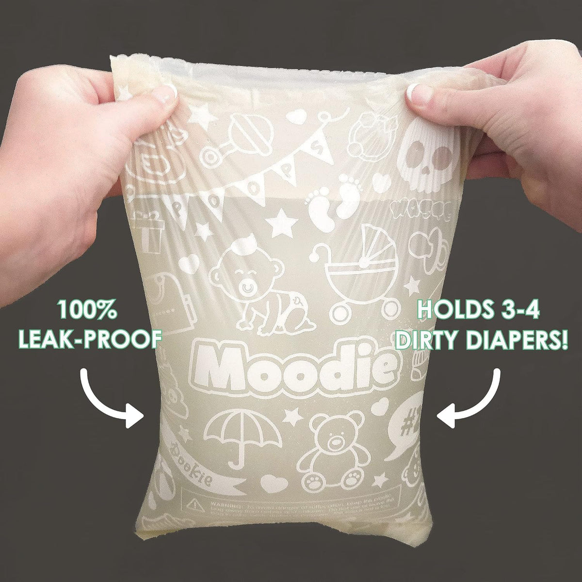 Disposable Diaper Bags Dispenser COMBO PACK | 105 VANILLA SCENTED Baby Poop Bags TOTAL | Dirty Diaper Trash Bags | Diaper Bags Disposable (VANILLA DREAM)