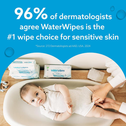 Sensitive+ Newborn & Baby Wipes, 3-In-1 Cleans, Cares, Protects, 99.9% Water, Unscented & Hypoallergenic, 720 Count (12 Packs)