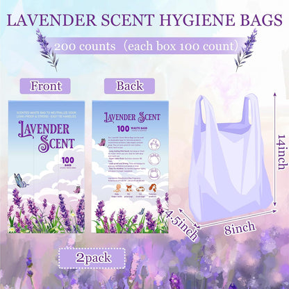 Scented Garbage Bags Hygiene Use,Lavender,14 x 8 x 4.5 in