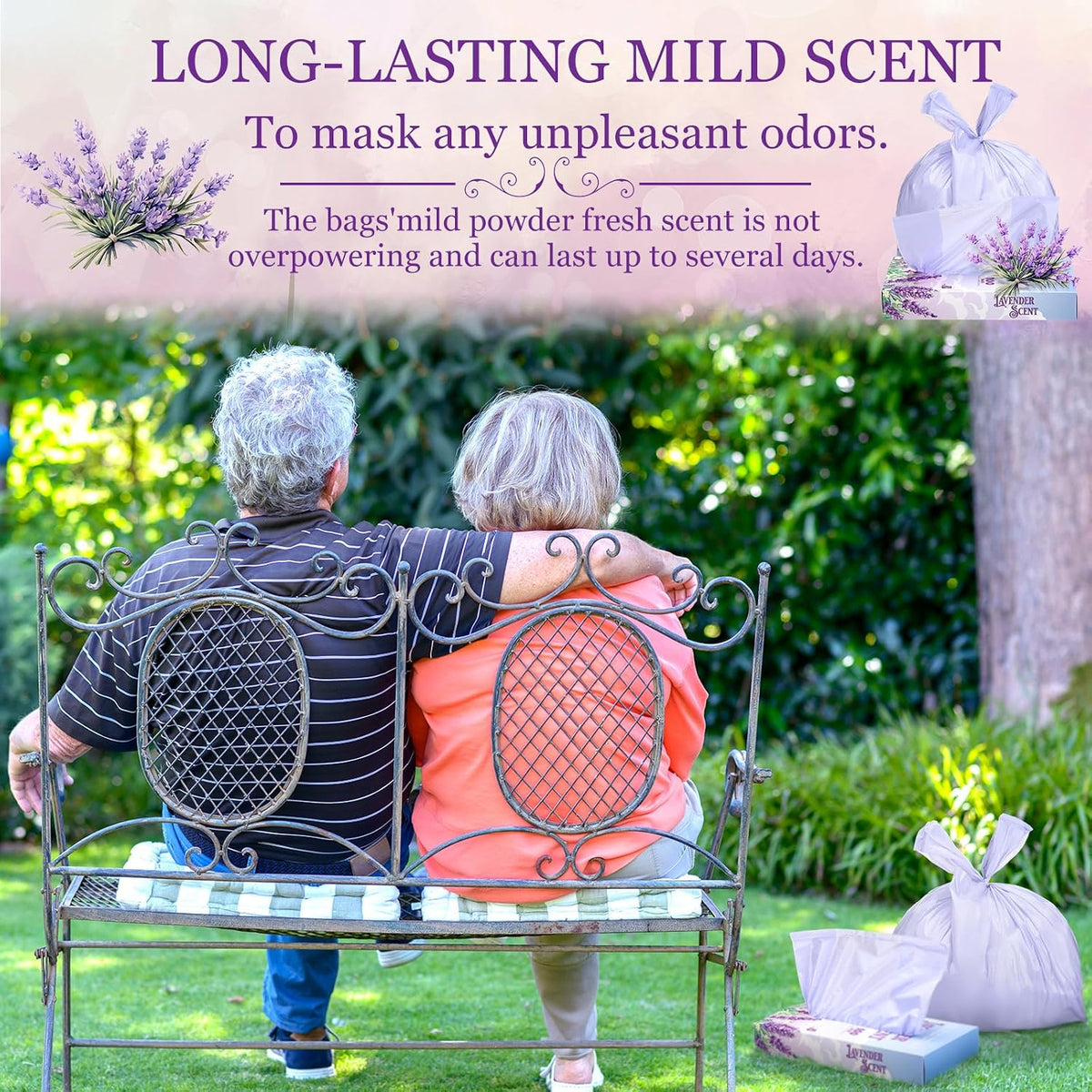Scented Garbage Bags Hygiene Use,Lavender,14 x 8 x 4.5 in