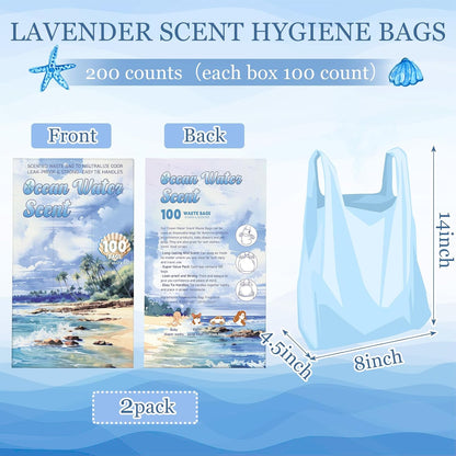 Scented Garbage Bags Hygiene Use,Lavender,14 x 8 x 4.5 in