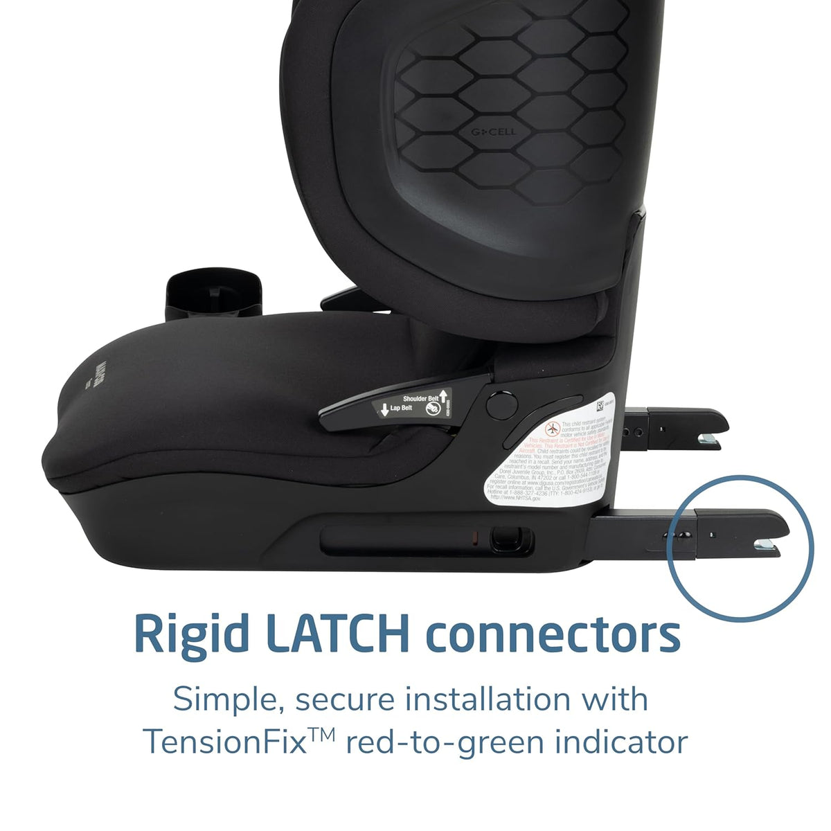 Tanza Belt-Positioning Booster Car Seat with Back, Foldable Car Seat, Sea Shadow