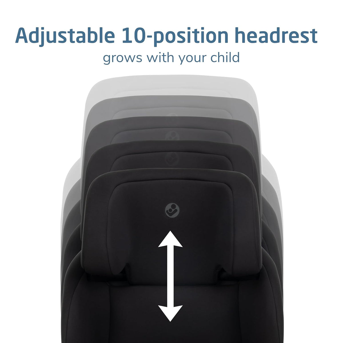 Tanza Belt-Positioning Booster Car Seat with Back, Foldable Car Seat, Sea Shadow