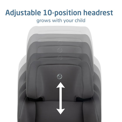 Tanza Belt-Positioning Booster Car Seat with Back, Foldable Car Seat, Sea Shadow