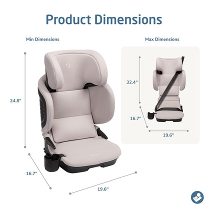 Tanza Belt-Positioning Booster Car Seat with Back, Foldable Car Seat, Sea Shadow