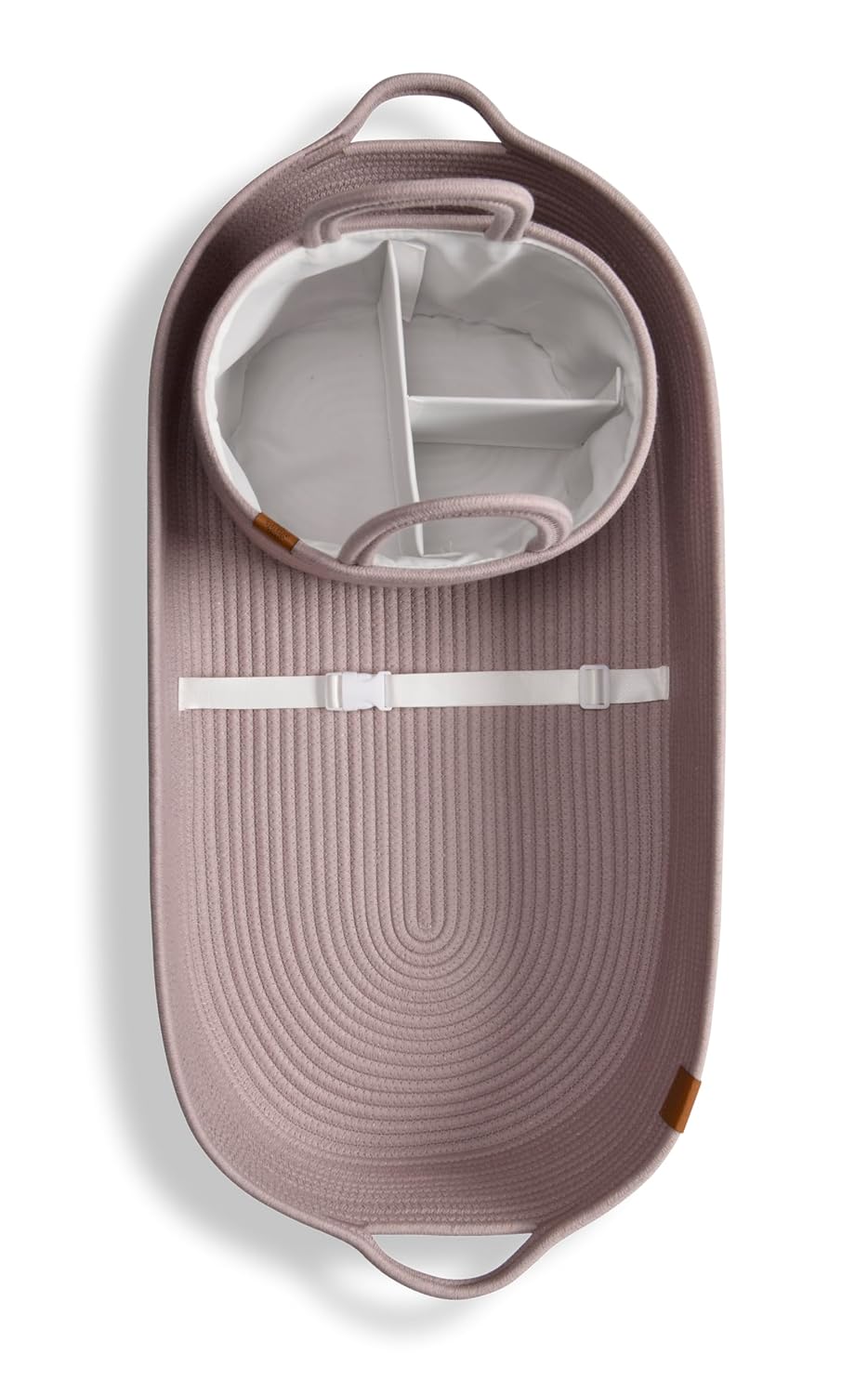 J&JOO Baby Changing Basket includes Diaper Caddy - Soft & Waterproof Dual-Cover, Portable, Changing Pad for Dresser & Changing Table, Gift for Baby Shower, Organic Cotton Rope