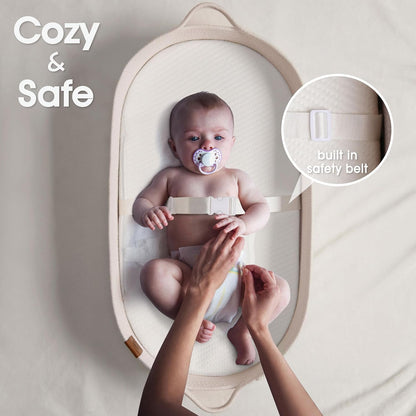 J&JOO Baby Changing Basket includes Diaper Caddy - Soft & Waterproof Dual-Cover, Portable, Changing Pad for Dresser & Changing Table, Gift for Baby Shower, Organic Cotton Rope