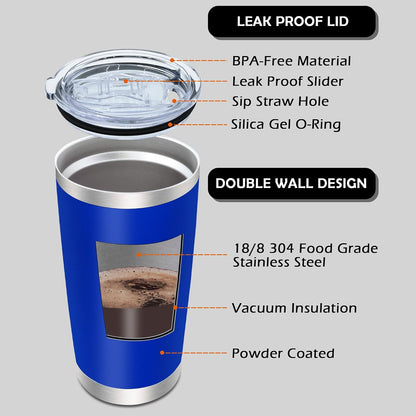 20oz Tumbler with Lid Stainless Steel Tumblers Insulated Mug Navy 1P