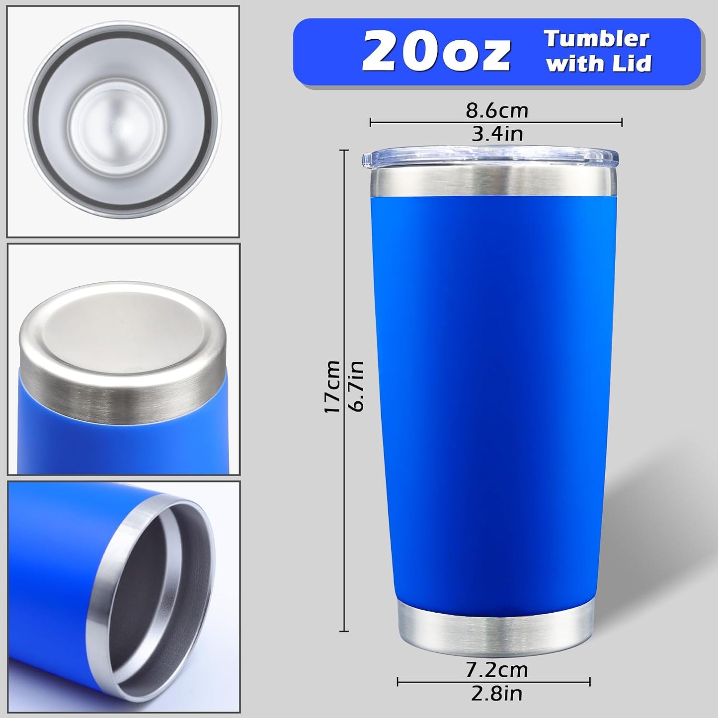 20oz Tumbler with Lid Stainless Steel Tumblers Insulated Mug Navy 1P