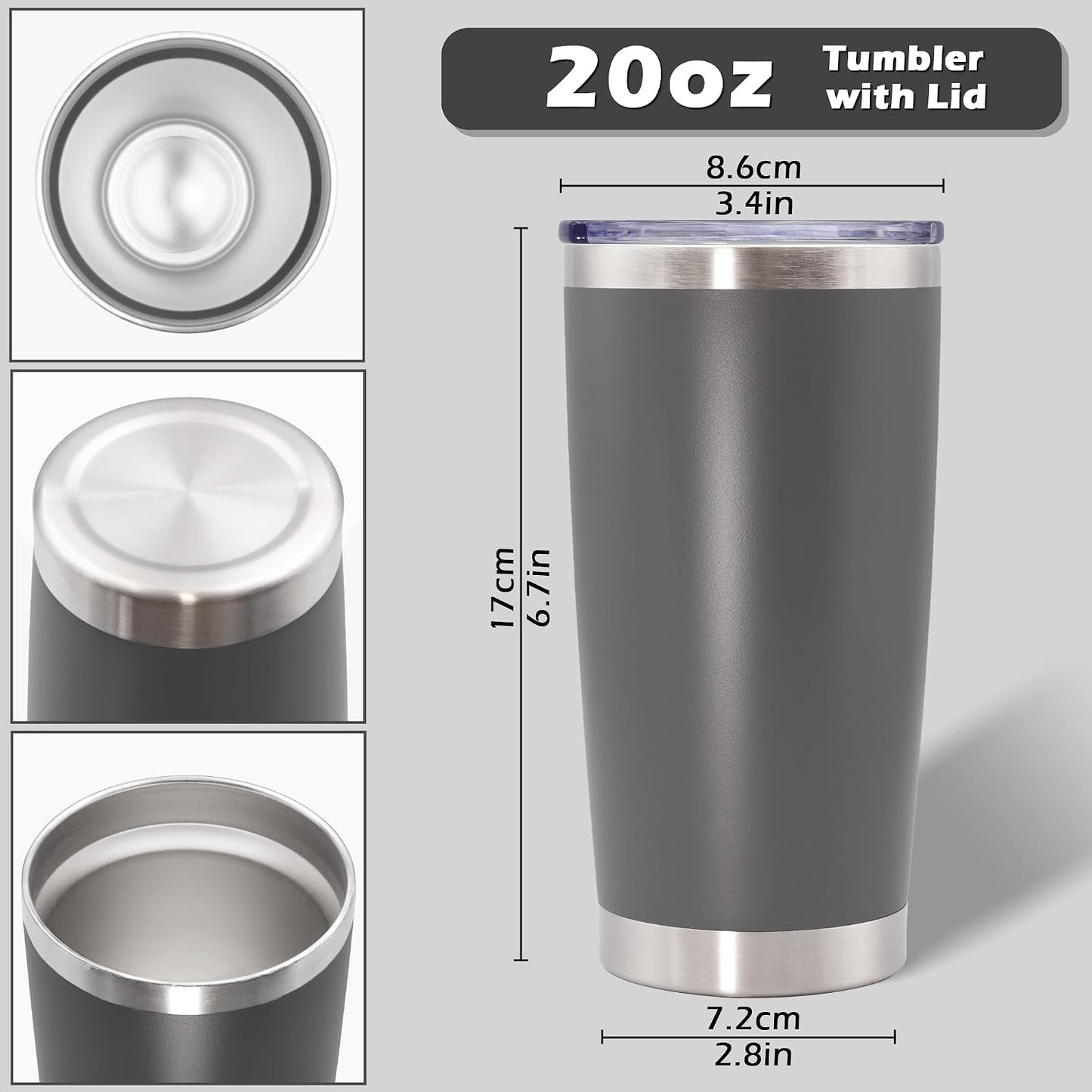 20oz Tumbler with Lid Stainless Steel Tumblers Insulated Mug Navy 1P