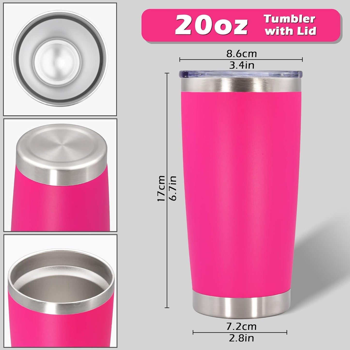 20oz Tumbler with Lid Stainless Steel Tumblers Insulated Mug Navy 1P