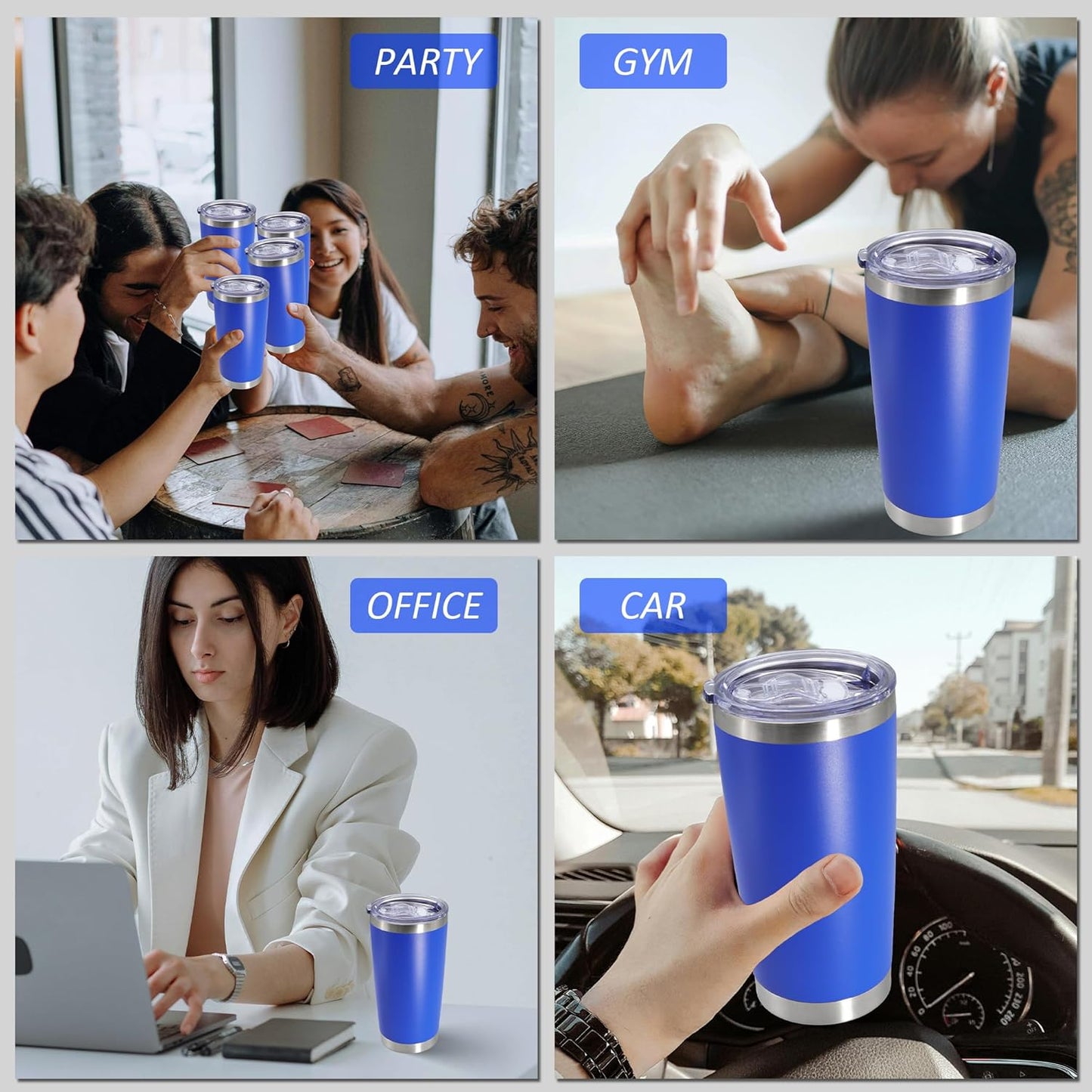 20oz Tumbler with Lid Stainless Steel Tumblers Insulated Mug Navy 1P