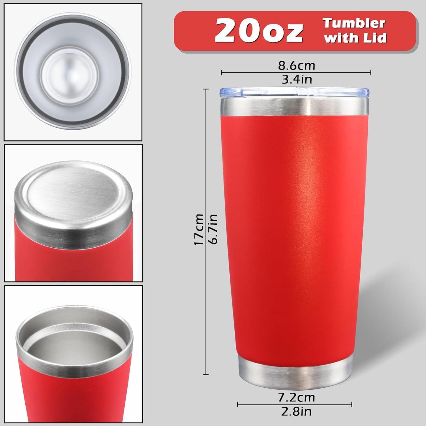 20oz Tumbler with Lid Stainless Steel Tumblers Insulated Mug Navy 1P