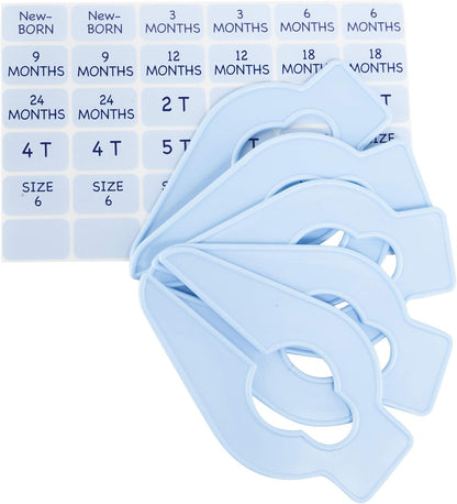 Size-It Closet Organizers - Baby Clothes Closet Dividers Nursery Clothing Organization for Babies and Kids, Newborn Up to Size 8, Clothes Divider for Closet, Gray, 5 Count