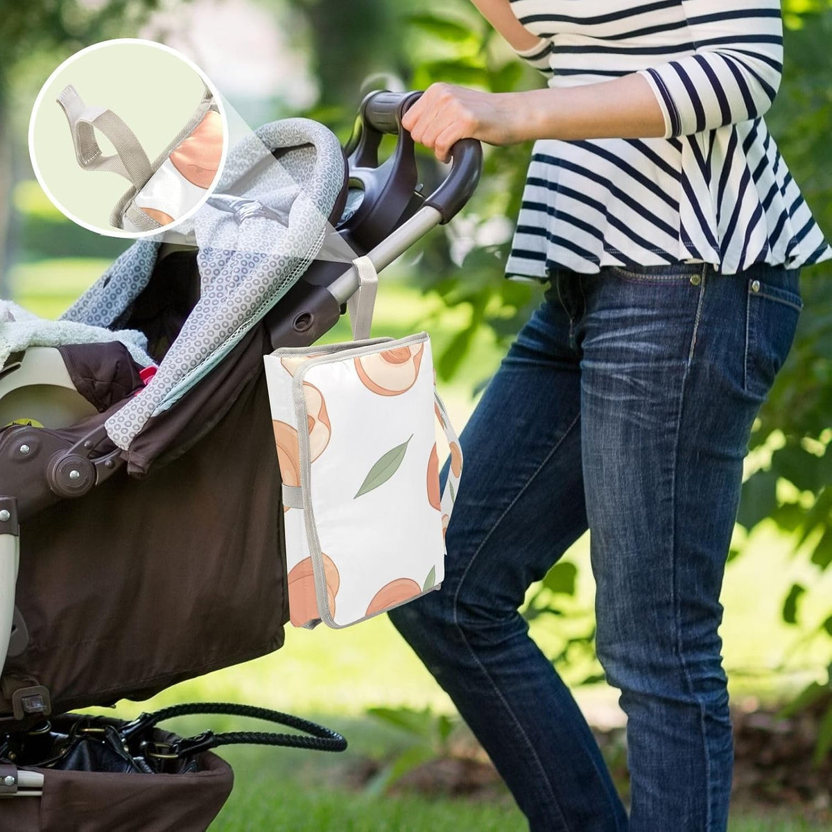 Peaches Portable Diaper Changing Pad Waterproof Changing Pads