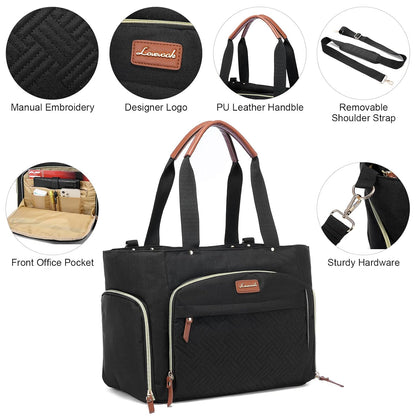 Diaper Bag Set, 3-Piece Set with Laptop Pocket, Cooler Bag & Changing Pad, Fits Most Breast Pumps, Grey, 15.7" x 8" x 11", For Mothers, Newborn - 3 Years