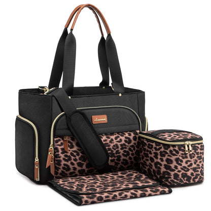 Diaper Bag Set, 3-Piece Set with Laptop Pocket, Cooler Bag & Changing Pad, Fits Most Breast Pumps, Grey, 15.7" x 8" x 11", For Mothers, Newborn - 3 Years
