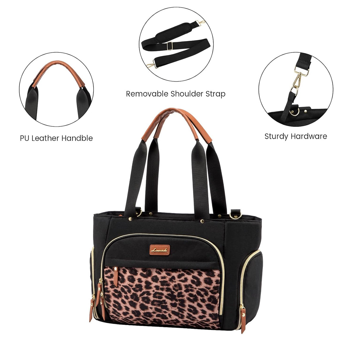Diaper Bag Set, 3-Piece Set with Laptop Pocket, Cooler Bag & Changing Pad, Fits Most Breast Pumps, Grey, 15.7" x 8" x 11", For Mothers, Newborn - 3 Years