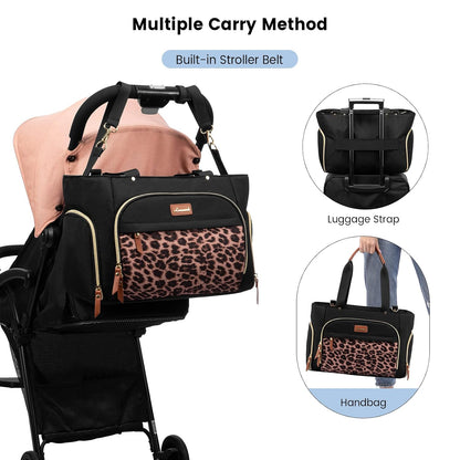 Diaper Bag Set, 3-Piece Set with Laptop Pocket, Cooler Bag & Changing Pad, Fits Most Breast Pumps, Grey, 15.7" x 8" x 11", For Mothers, Newborn - 3 Years