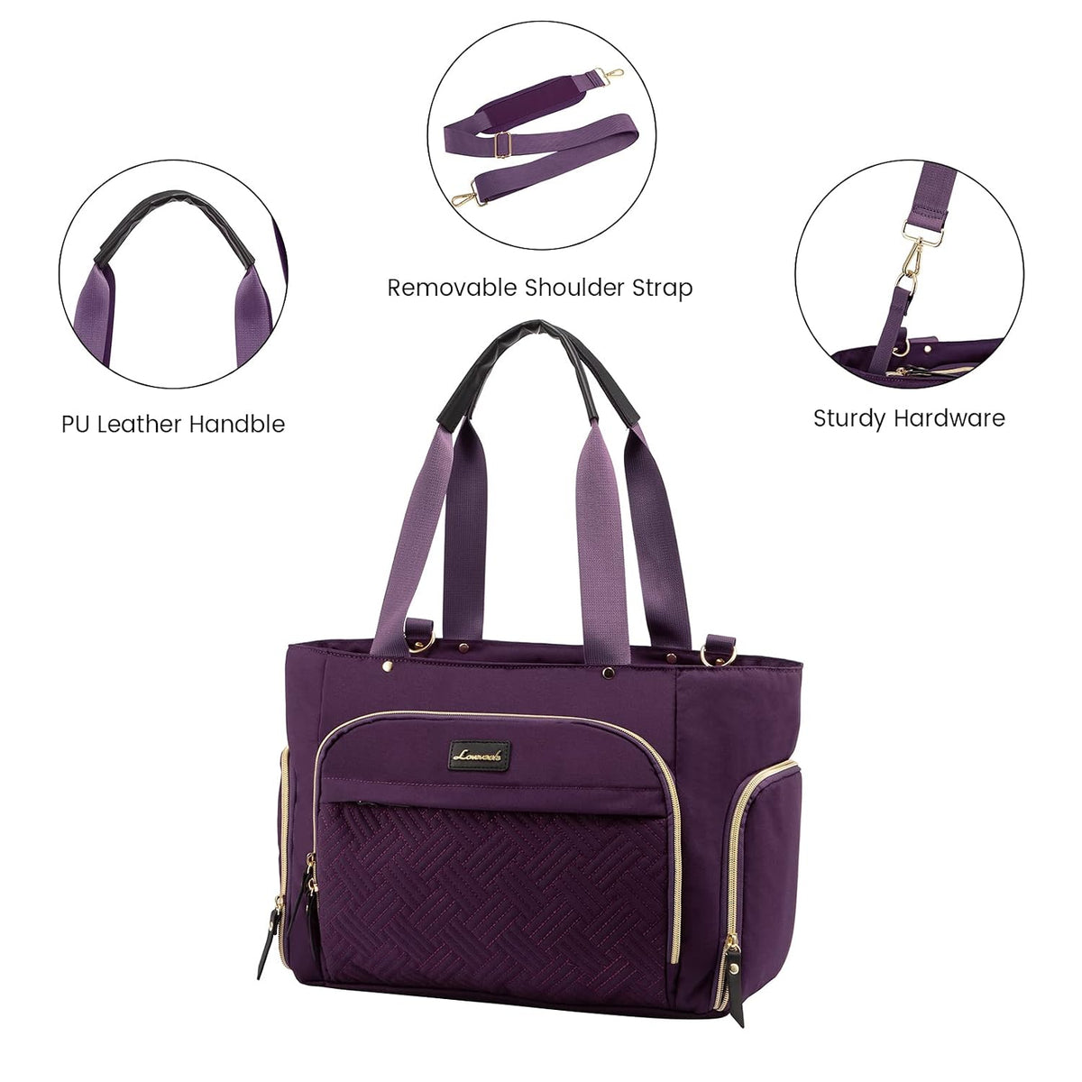 Diaper Bag Set, 3-Piece Set with Laptop Pocket, Cooler Bag & Changing Pad, Fits Most Breast Pumps, Grey, 15.7" x 8" x 11", For Mothers, Newborn - 3 Years