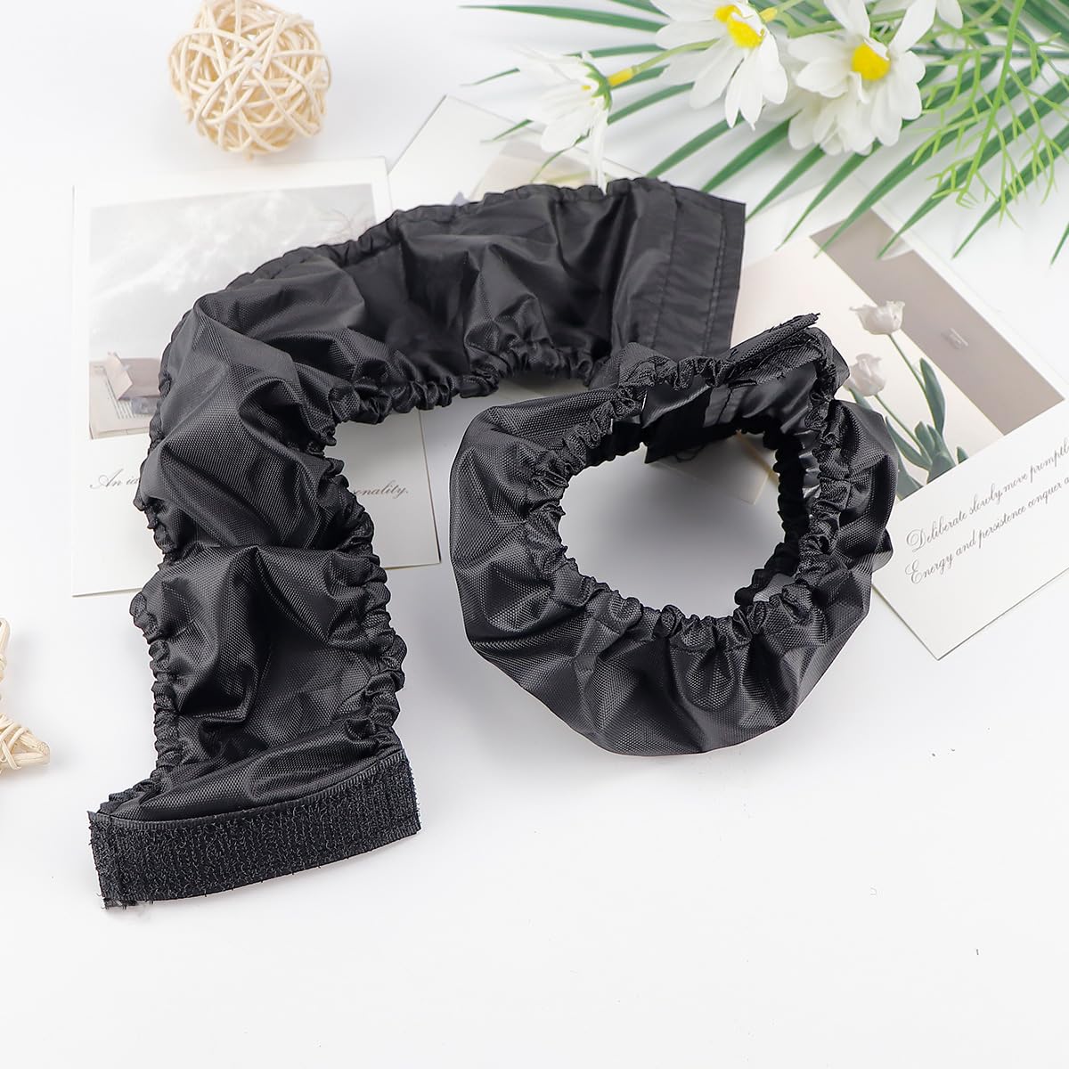 DOERDO 4Pcs Baby Stroller Wheel Cover Protection Covers for Baby Stroller Wheelchair, Black, Small