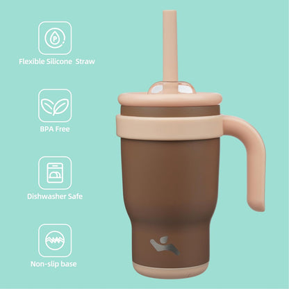 30 oz Tumbler with Handle and Straw, Insulated Travel Mug | Lime; BPA-free, spill-resistant tumbler with 2 straws and 2-in-1 lid for coffee, office, travel & daily use