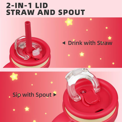 30 oz Tumbler with Handle and Straw, Insulated Travel Mug | Lime; BPA-free, spill-resistant tumbler with 2 straws and 2-in-1 lid for coffee, office, travel & daily use
