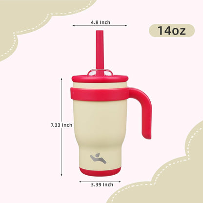 30 oz Tumbler with Handle and Straw, Insulated Travel Mug | Lime; BPA-free, spill-resistant tumbler with 2 straws and 2-in-1 lid for coffee, office, travel & daily use